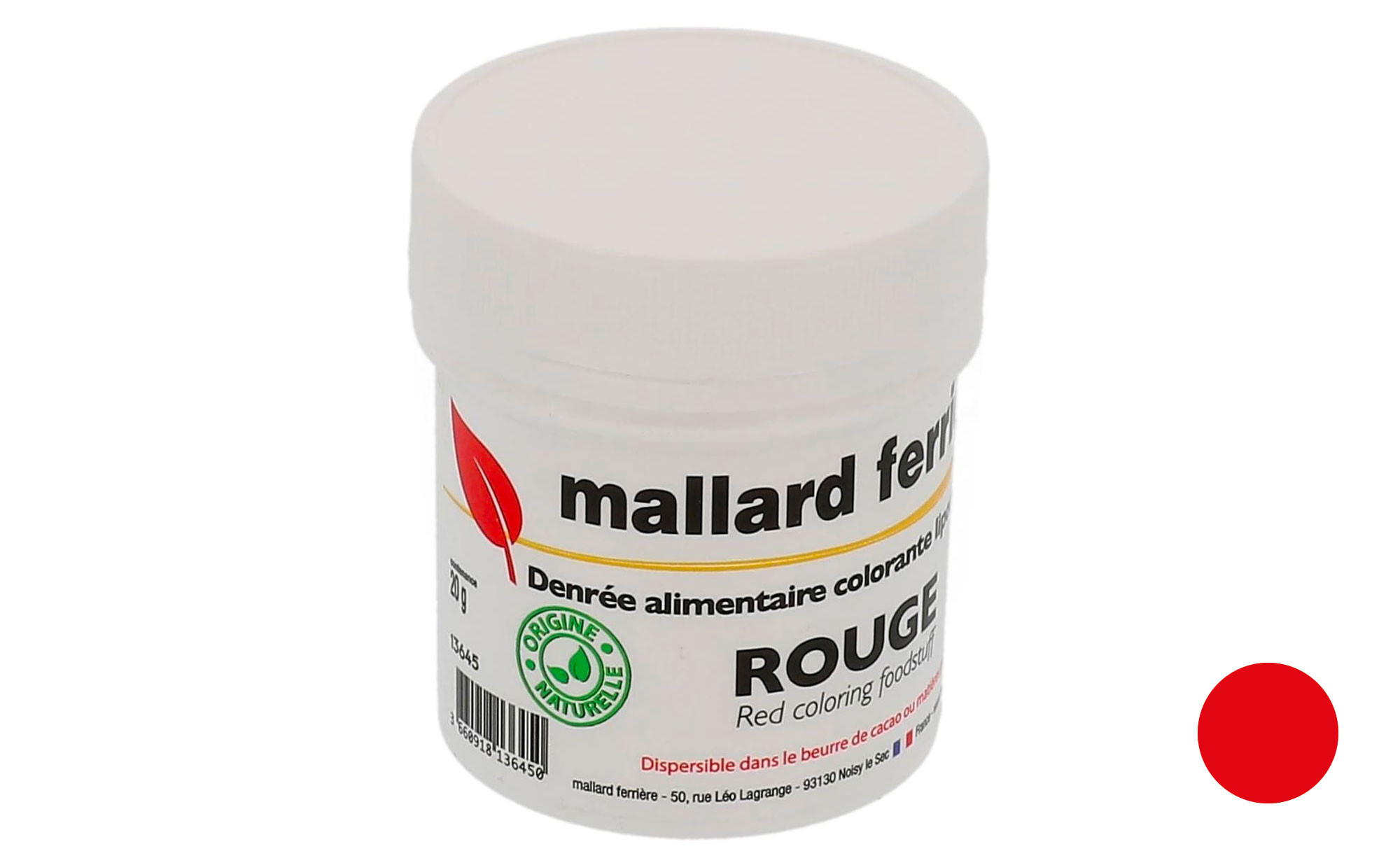 Colorant alimentaire naturel rouge en poudre lipodispersible