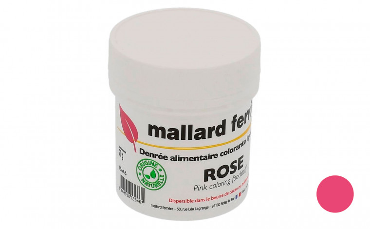 Colorant alimentaire Naturel rose - poudre lipodispersible 20gr