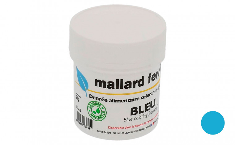 Colorant alimentaire Naturel bleu - poudre lipodispersible 20gr