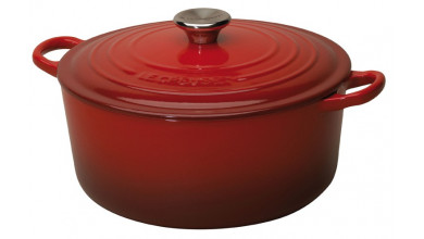 24 cm round cherry cast iron casserole