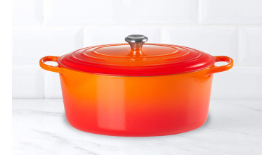 24 cm round cherry cast iron casserole