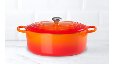 24 cm round cherry cast iron casserole