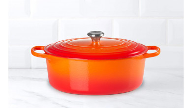 24 cm round cherry cast iron casserole