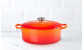 24 cm round cherry cast iron casserole