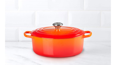 24 cm round cherry cast iron casserole