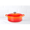 24 cm round cherry cast iron casserole