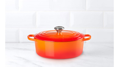 24 cm round cherry cast iron casserole