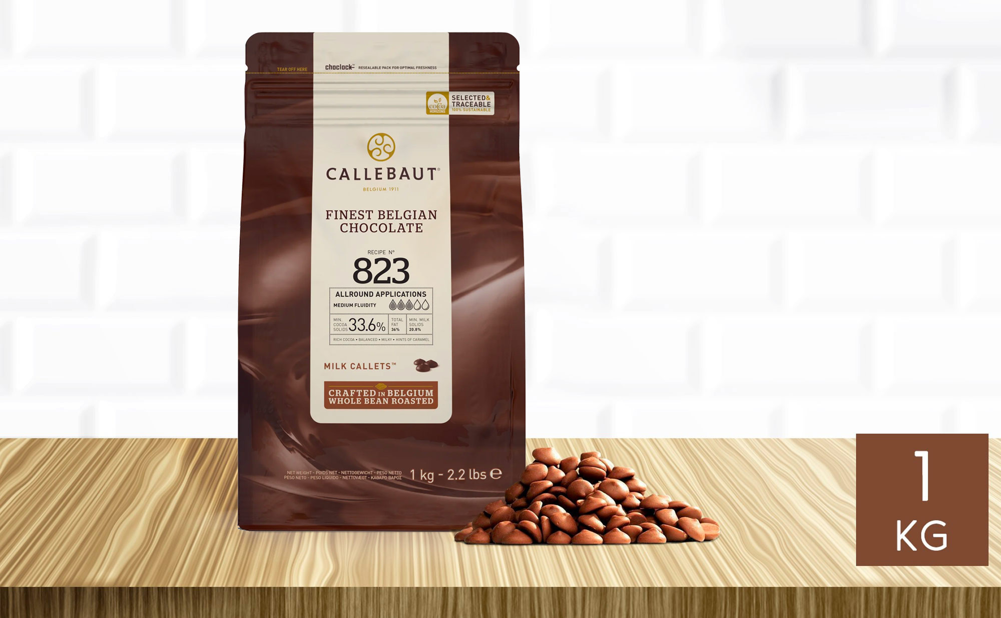 Chocolat au lait Callebaut 823 - 1 kilo