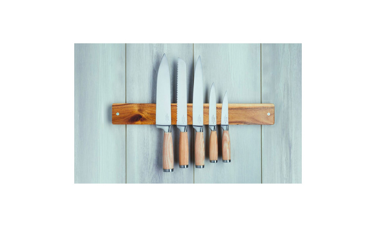 Barre aimantée en bois d'acacia - 45 cm - La Barre aimantée de 45 cm