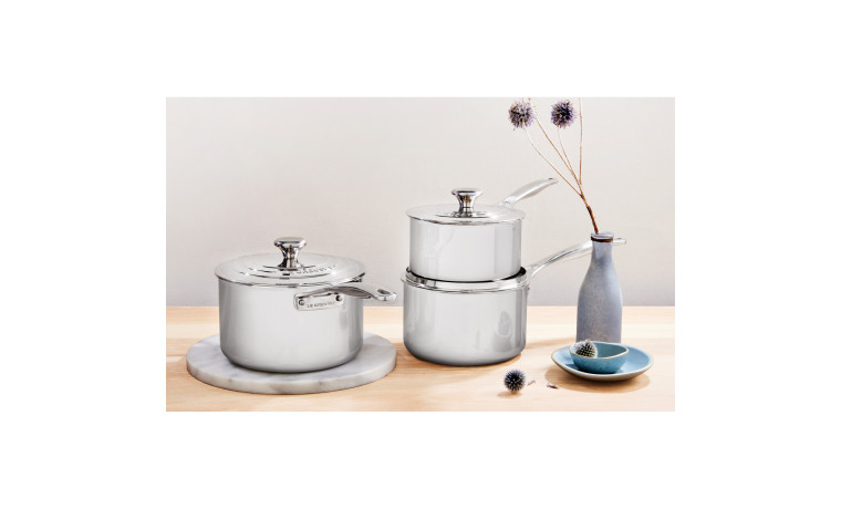 Casserole inox avec couvercle 16 cm Le Creuset Signature